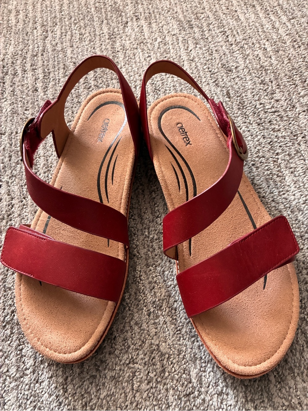 Red Women's Slingback Sandals - Aetrex